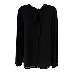 Trina Turk Black Blouse with Bow Detail